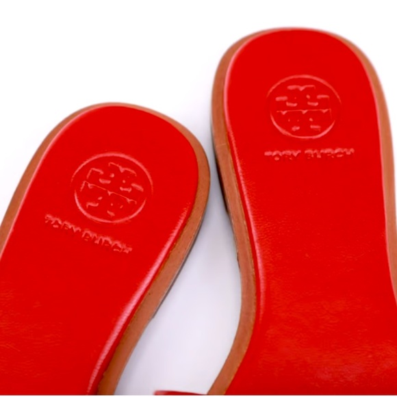 Tory Burch Everly Slide - Calf Leather - Brilliant Red - Picture 5 of 6